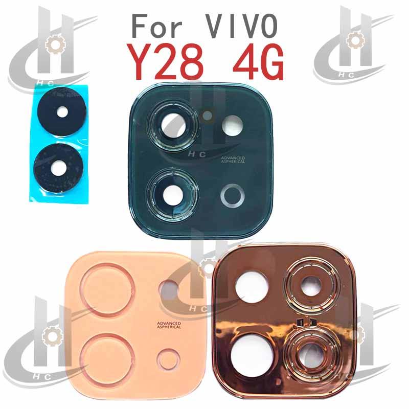 ด้านหลังแหวนกล้องเลนส์ฝาครอบกระจกพร้อมกรอบสําหรับ VIVO Y28 4G อะไหล่ทดแทน