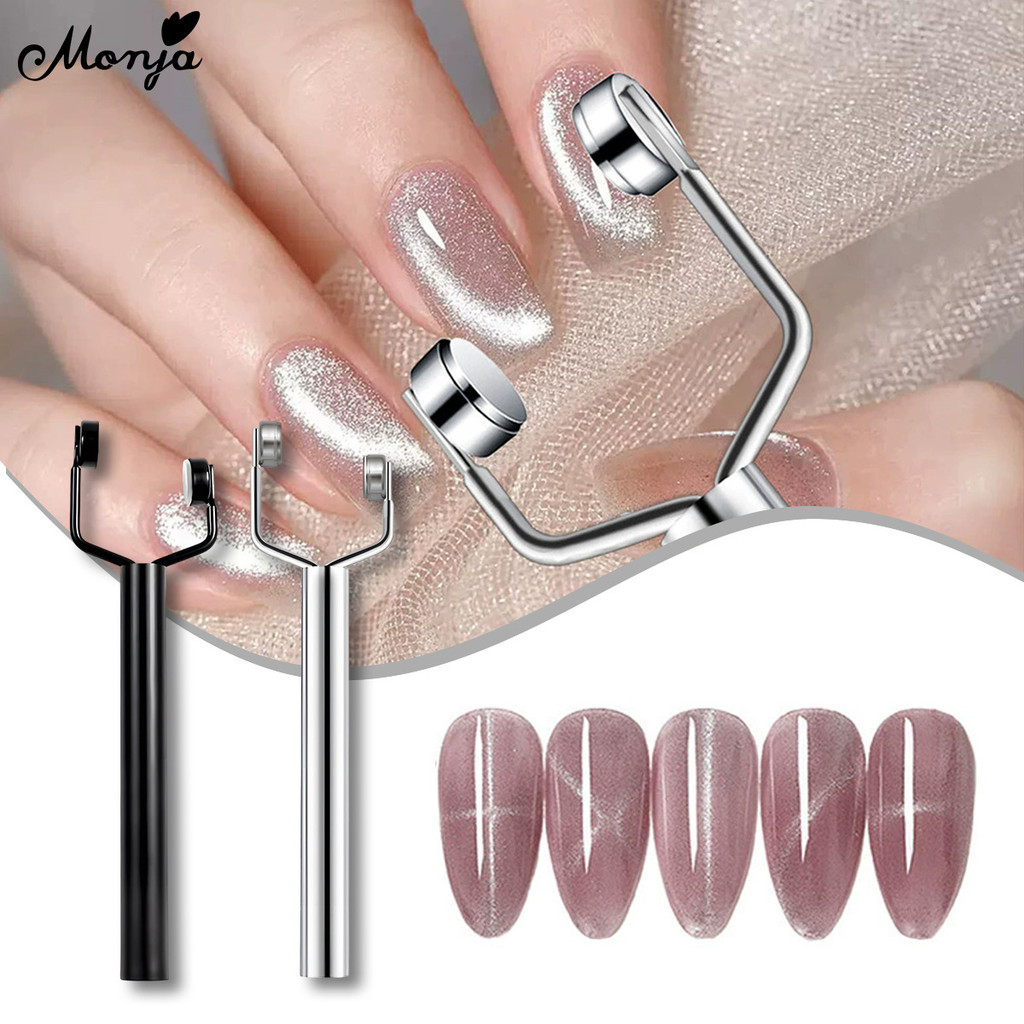 Monja 3in1 เล็บแม่เหล็ก Stick Y รูปแม่เหล็ก Strong ดูด Cat Eye UV เจล Polishเล็บออกแบบเครื่องมือ