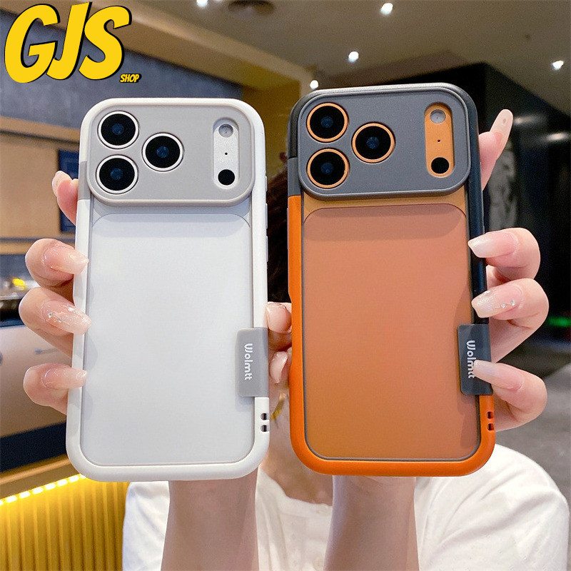 หรูหรา 2 สี Bezel เลนส์ป้องกันกันกระแทกเคสโทรศัพท์สําหรับ IPhone13 14 15 16 17PLUS Pro PM