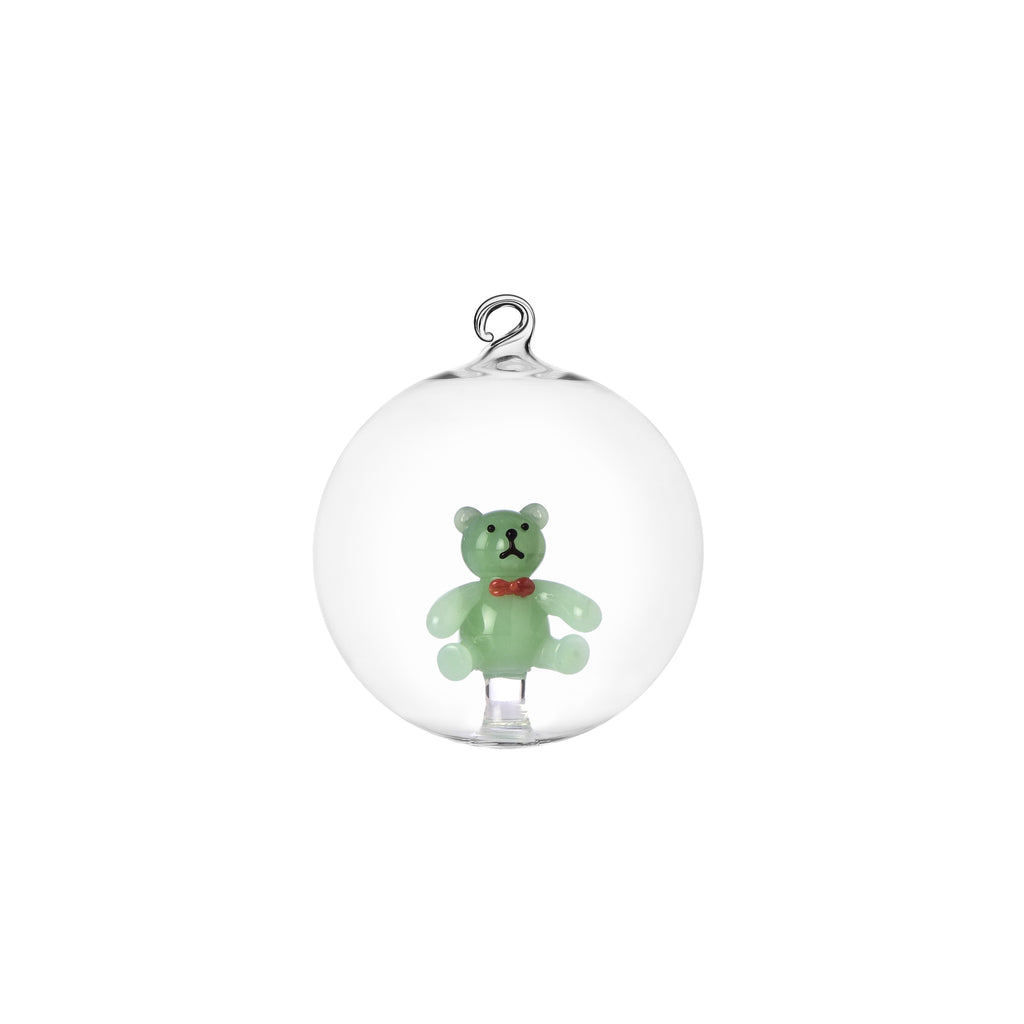 CHRISTMAS COLLECTION - CHRISTMAS BALL GREEN TEDDY BEAR