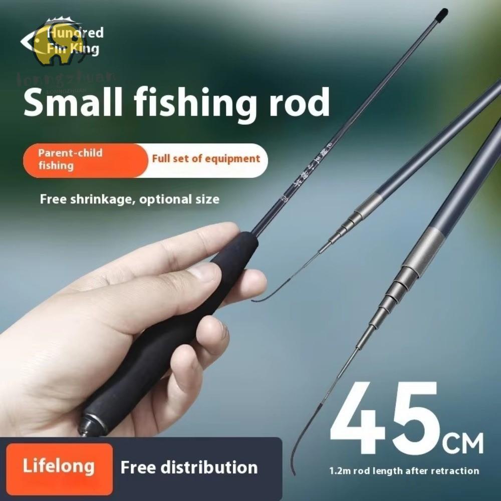 LONNGVO คันเบ็ด, Ultra Light Ultra-Fine Ultra Light Rod, ชุดคันเบ็ดส่วนสั้น Stream Rod Hand-Held Beg