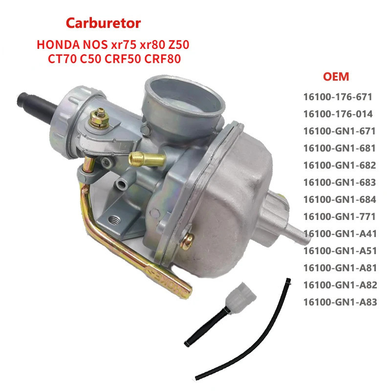 คาร์บูเรเตอร์คาร์โบไฮเดรตสําหรับ HONDA NOS XR75 XL75 XR80 Carburador Z50 CT70 Carburateur C50 CRF80 