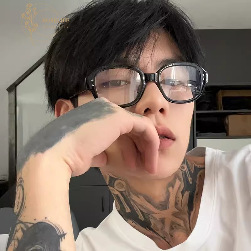 เกาหลี Cool Pop สีดําสี่เหลี่ยมผืนผ้ากรอบแว่นตาสําหรับผู้หญิงชายหญิง Blue Light Blocking เลนส์แว่นตา