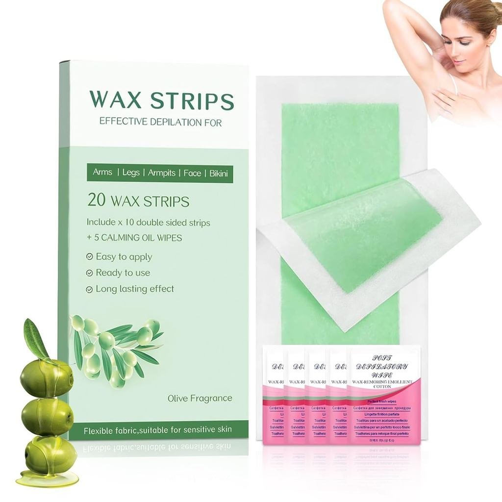 Body Waxing Strips,Strips Wax Strips Body Hair Removal Wipes Waxing Strip Dual Sides Bikini Brazilia