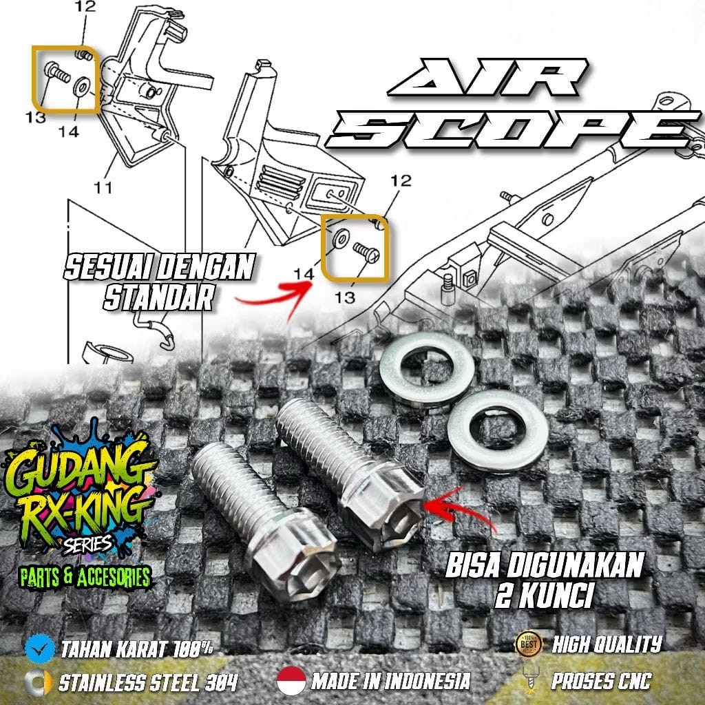 MATA RX King RX K RX พิเศษ Probolt สแตนเลส CNC 2 Cat Eye Bolt คีย์ RX King