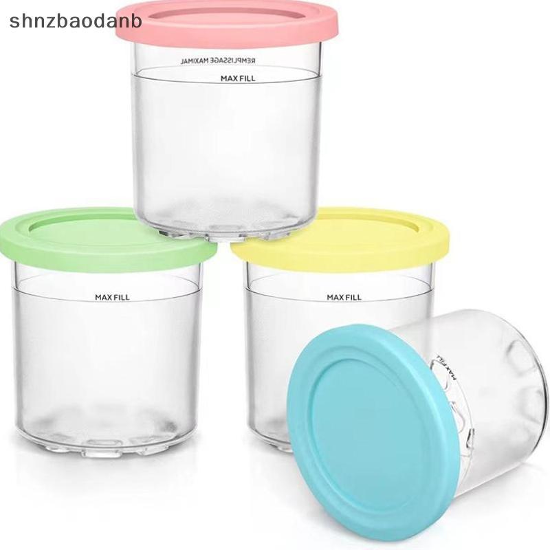 [shnzbaodanb] ไอศกรีม Pints Cup ภาชนะไอศกรีมพร้อมฝาปิดสําหรับ Creami Pints สําหรับ Nc301 Nc300 Nc299