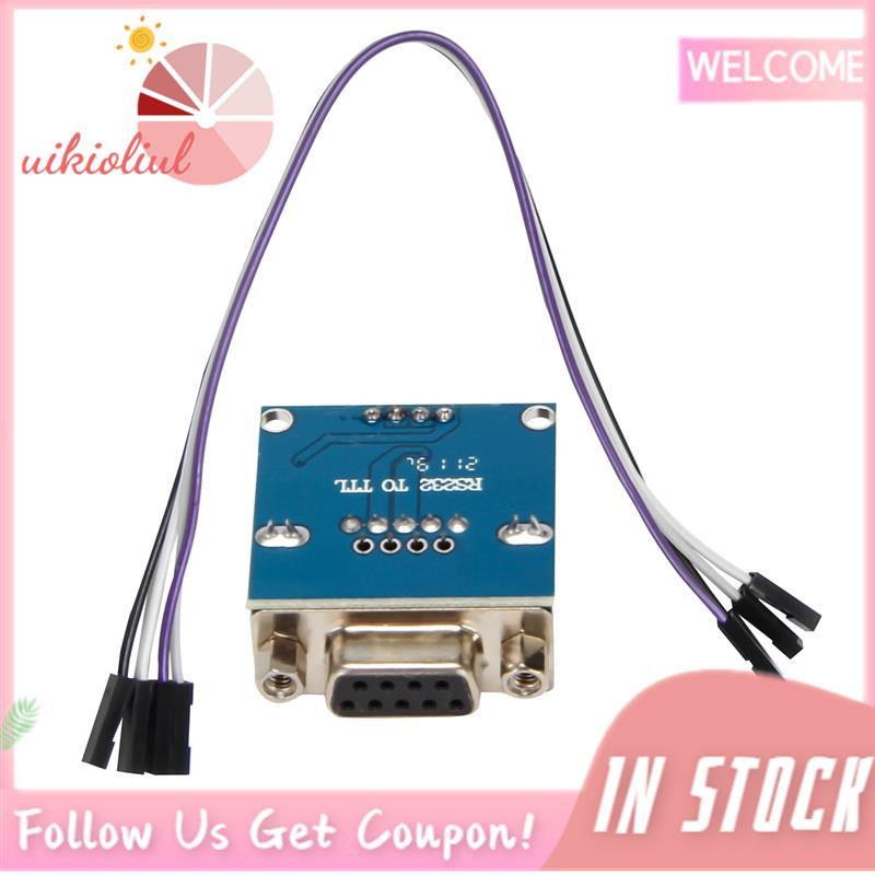 MAX3232 RS232 พอร์ตอนุกรมไปยังโมดูลแปลง TTL DB9 Connector W/ 4 สายกระโดด