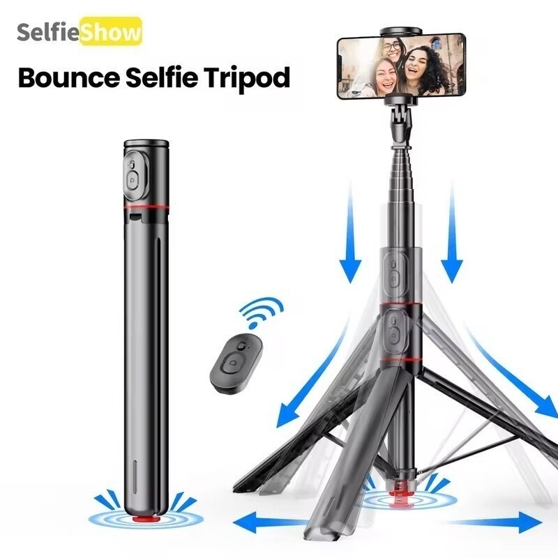 TT01 Jump Pole Mobile Phone Selfie Stick Tripod Portable Travel Live Photography Artifact Bounce Sel