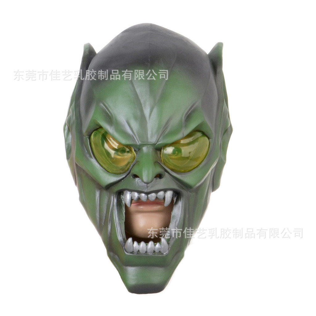 Spider-Man Heroes Returnless Green Goblin Mask Headgear สินค้าภาพยนตร์ Marvel Green Goblin Latex Hea