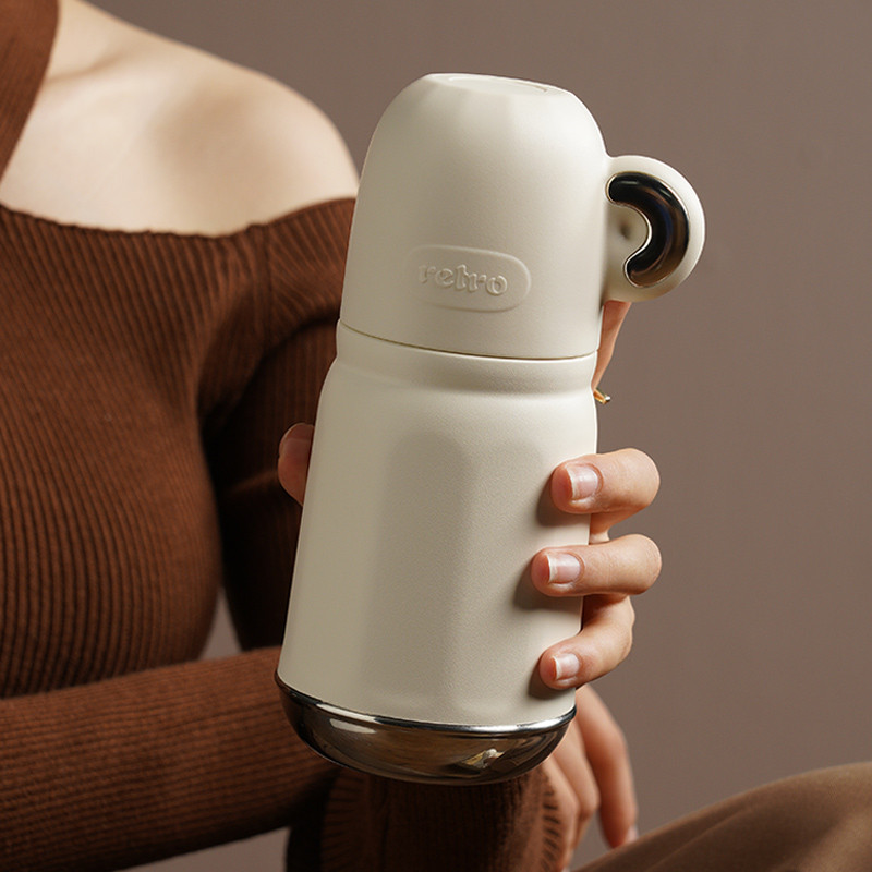 Thermos Cup Girls High-Value Strap Diagonal Bag Cup Filter พร้อมฝาปิดถ้วยดื่ม Flagship Store Officia