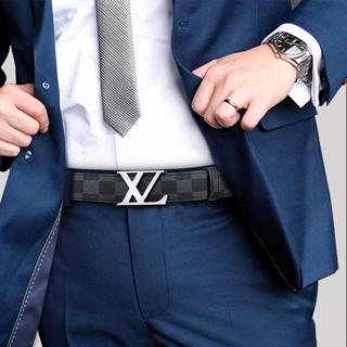 G1-XL เข็มขัดหนังแท้ผู้ชาย ลายสก๊อต หัวเข็มขัดปรับอัตโนมัติ …