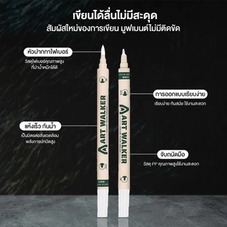 มาร์คเกอร์สีขาว ปากกาไวทบอร์ด มาร์กเกอร์สีขาวมันวาว ปากกาเคมี สีขาว แบบลบไม่ออก กันน้ำ แห้งเร็ว กลิ่นไม่ฉุน