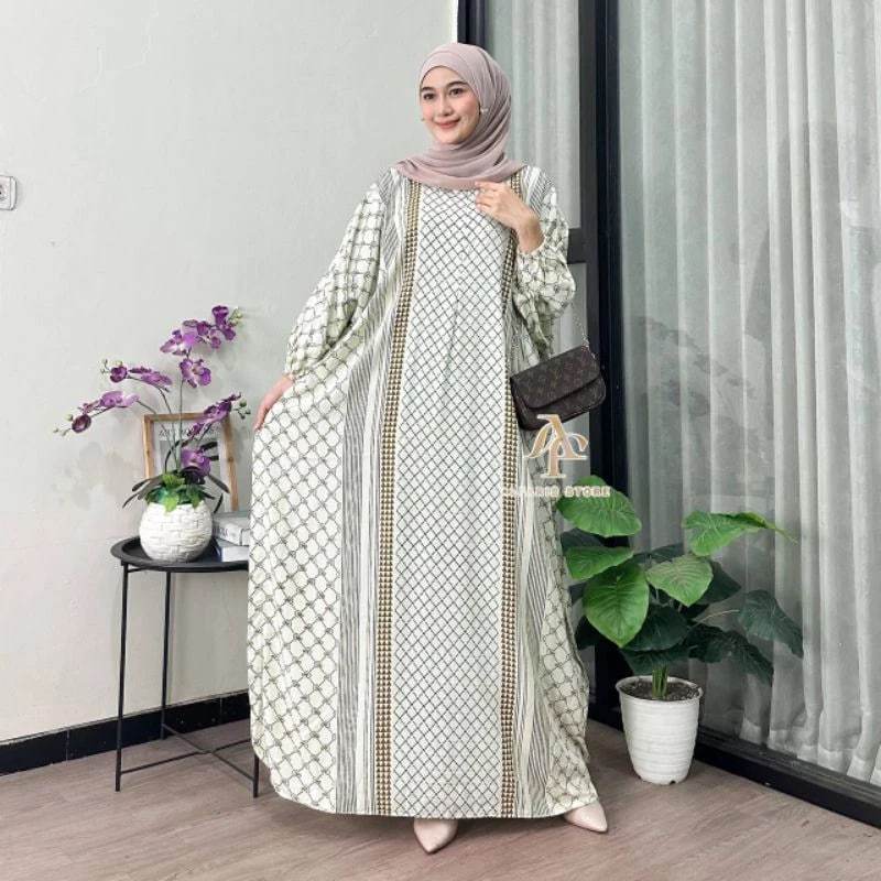 Kadijah Motif Kaftan Ld 180 cm พรีเมี่ยมจัมโบ้เรยอน Kaftan สบาย Cool G9W5