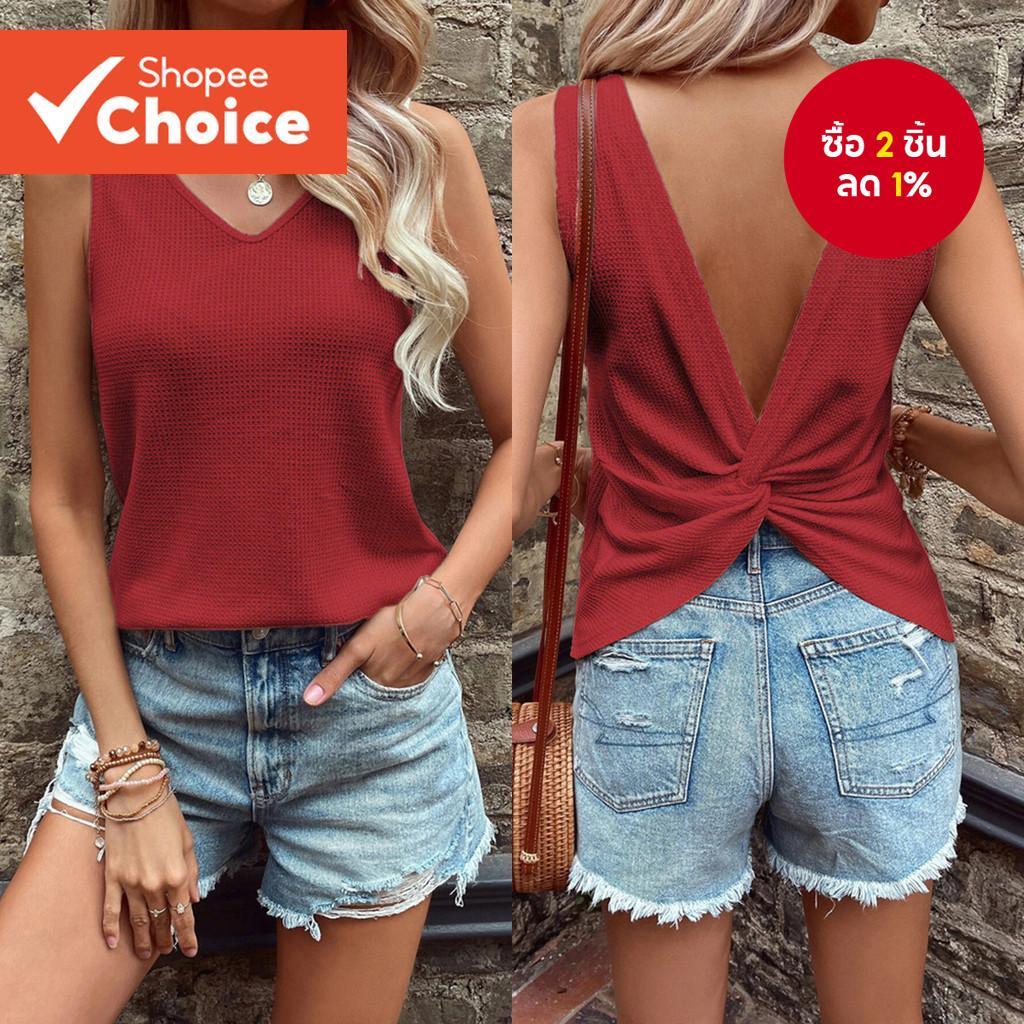 NS43-JAN24-A-เสื้อแขนกุดผูกโบว์-TKNS43BX175