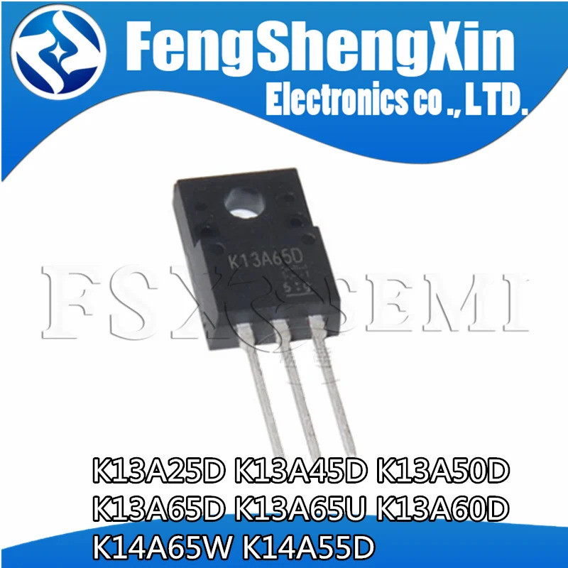 10pcs T K13A25D K13A45D K13A50D K13A65D K13A65U K13A60D K14A65W K14A55D TO220F MOSFET KDXF KDXF