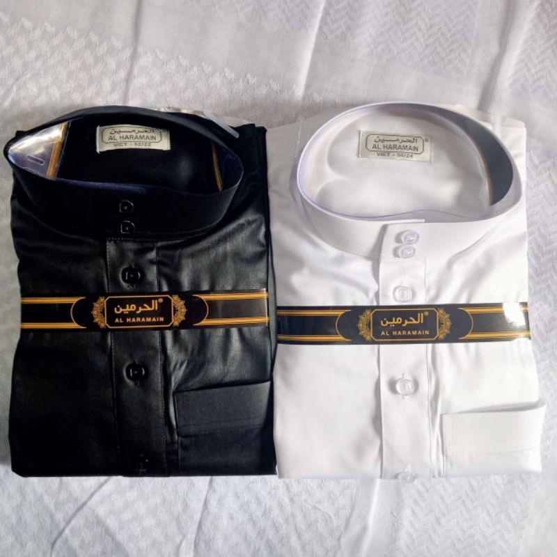 GAMIS JUBAH AL HARAMAIN PLAIN POLYSTER นําเข้า VIETAM สีขาวและสีดํา ORIGINAL THOBE รุ่น SAUDI EAST T