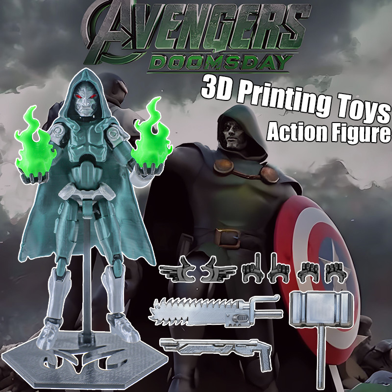 Avengers: doomsday Marvel Action Figure Doctor Doom 3D การพิมพ์ของเล่น Lucky 13 Action Figure Spider