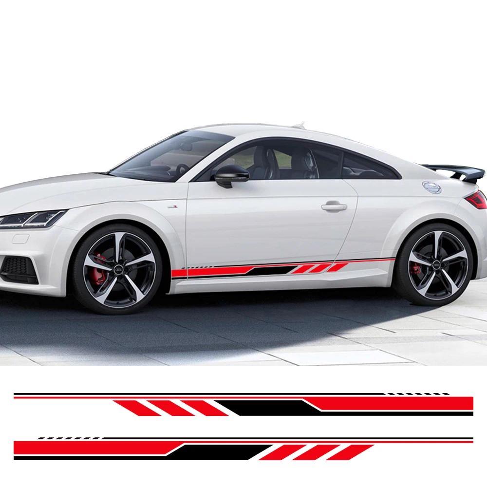 รถประตูด้านข้างสติกเกอร์ Racing Stripes ไวนิล Decals Trims อุปกรณ์เสริมอัตโนมัติสําหรับ Audi TT 8N M