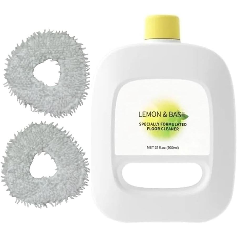 ​​น้ํายาทําความสะอาดแบบเติมสําหรับ Robot Mops - Lemon Basil, Multi-Surface, เข้ากันได้กับ Narwal J4J