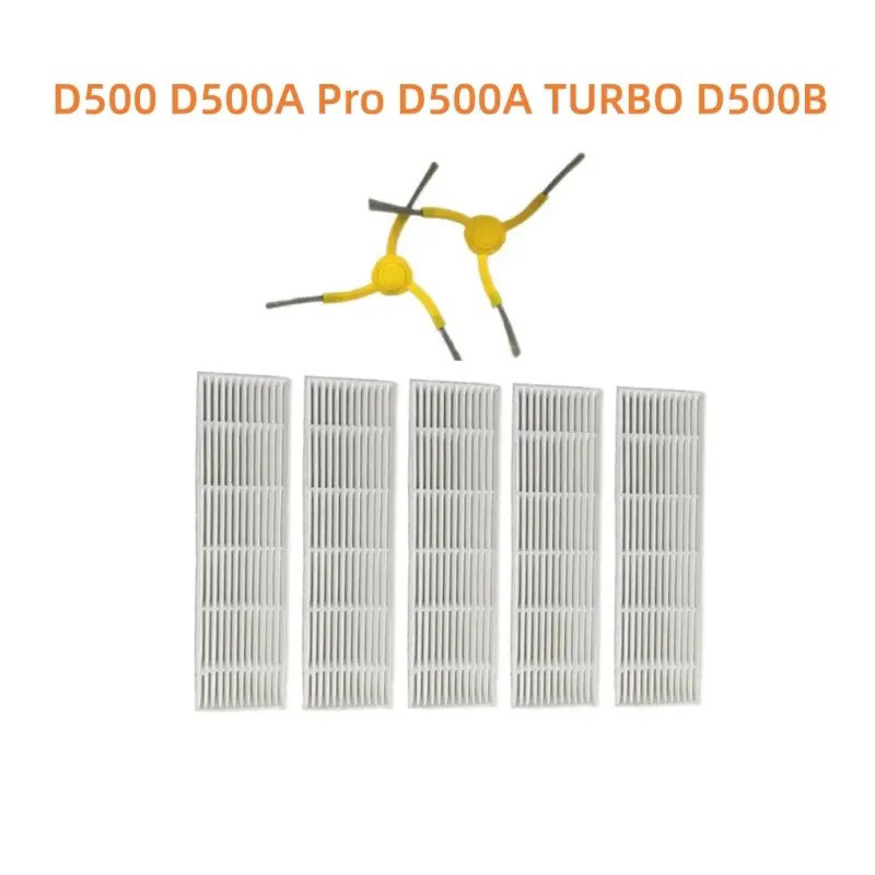 เหมาะสําหรับ Dibea D500 D500A Pro TURBO D500B กรองกรองแปรงด้านข้างแปรงด้านข้าง