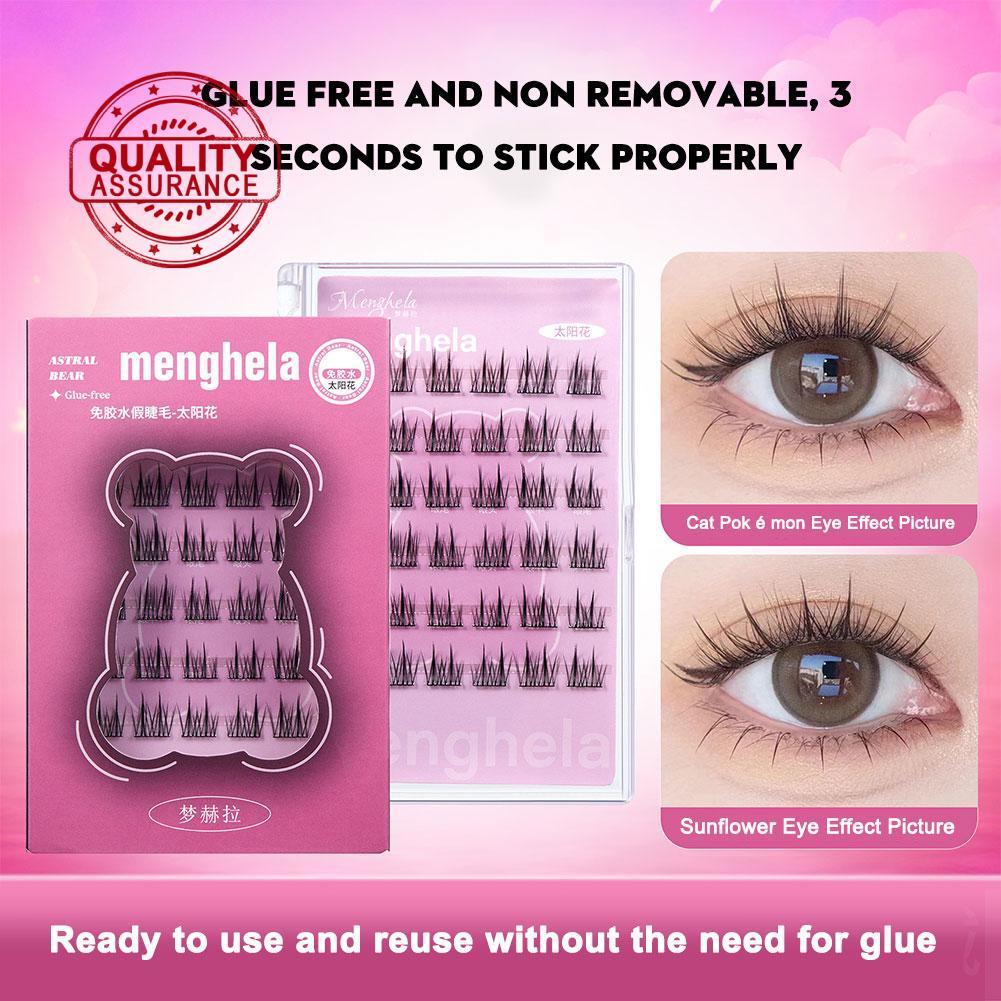 กาวฟรีขนตาปลอม Pure Desire Cat Genie การจําลองเท็จเดี่ยวหยิกขนตาธรรมชาติ Y8h1