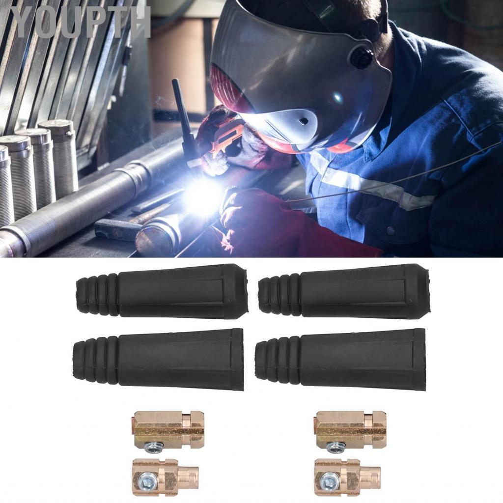 youpth Welding Quick Coupler Connector Sun Proof อุณหภูมิสูง 200A 10 25mm²สายเคเบิลพร้อมยางและทองเหลืองสำหรับเชื่อมต่อ