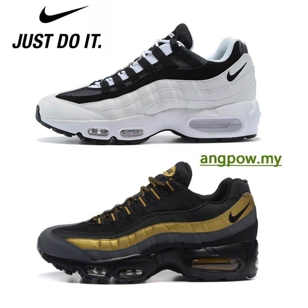 2024 คุณภาพสูง Air Max 95 กันกระแทก Shock-absorbing Air Cushion รองเท้าระบายอากาศความสูงรองเท้ากลางแ