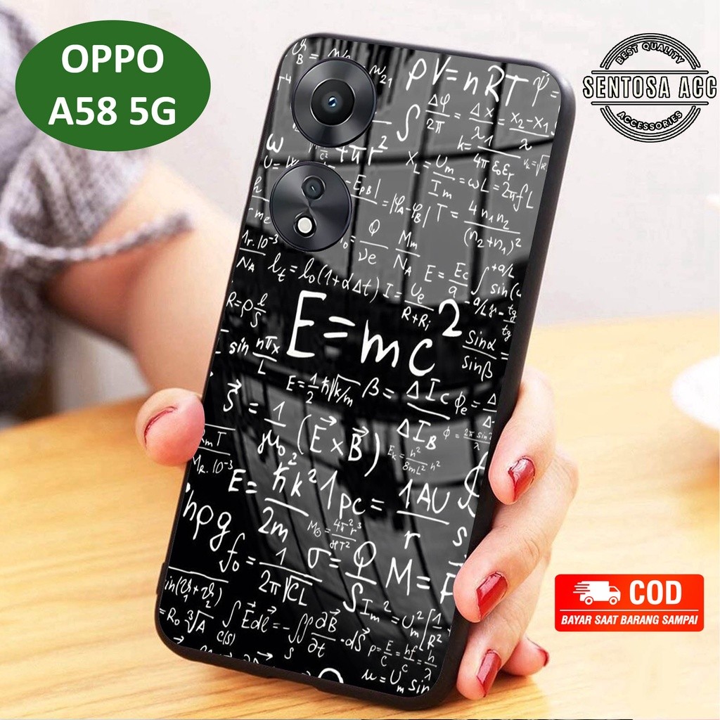 Softcase Glass Kaca OPPO A58 5G & OPPO A78 5G - เคส HP OPPO A58 5G & A78 5G [S18 ].