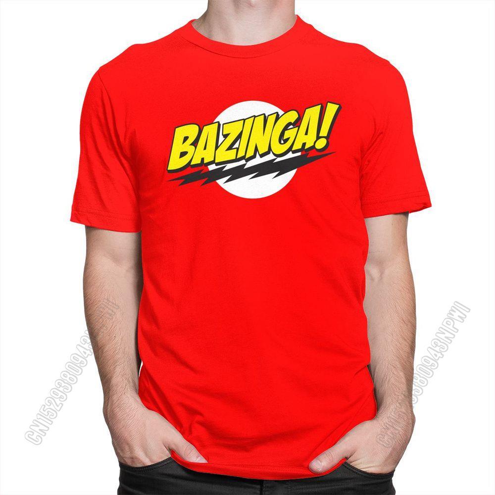 The Big Bang Theory Bazinga T Shirt Men 100% Cotton Handsome Sheldon Cooper T-Shirt Geek Tbbt Tee To