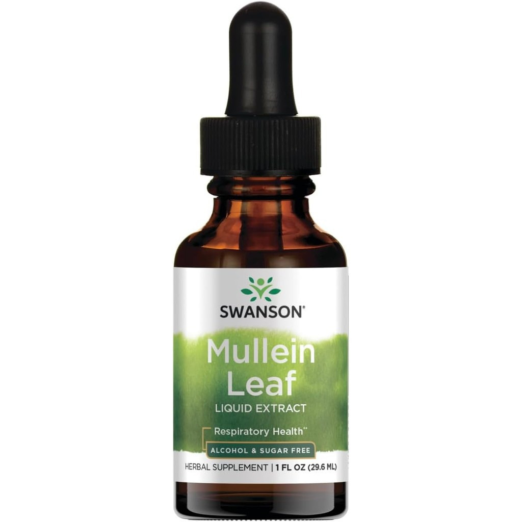Swanson Mullein Leaf Liquid Extract (Alcohol and Sugar-Free) 1 fl Ounce (29.6 ml) Liquid
