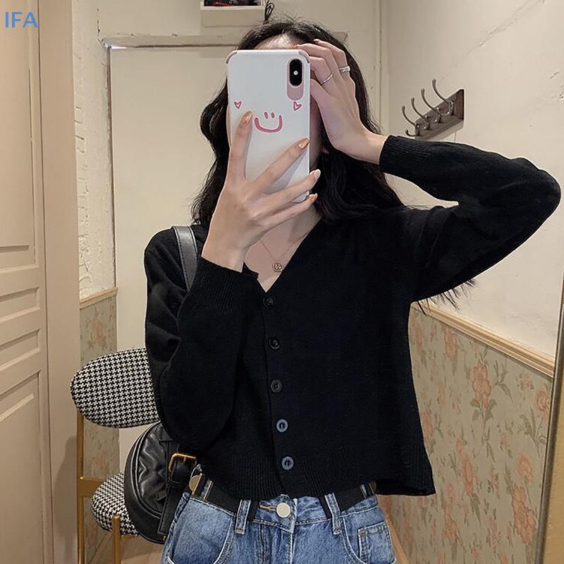 เสื้อสเวตเตอร์ IFA V คอหลวมแขนยาว นุ่มสบาย เหมาะสำหรับผู้หญิง