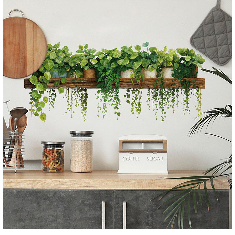 สไตล์พืชสีเขียวสีเขียวDillแขวนสติ๊กเกอร์ติดผนังสีฟ้า-ผนังตกแต่งที่สวยงาม-ห้องนอนห้องนั่งเล่นผนังBeautificationตกแต่งสติ๊กเกอร์ติดผนัง - รูปที่ 5