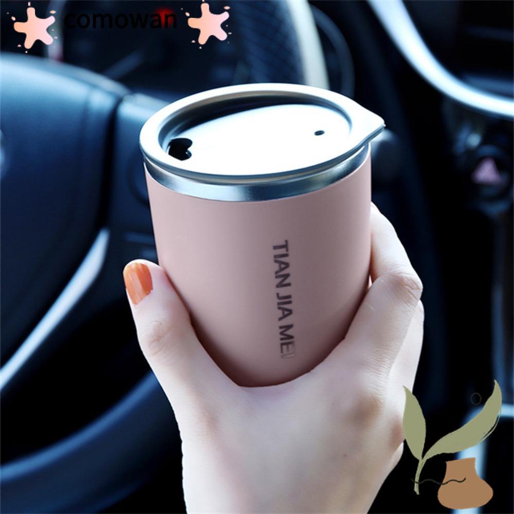 COMOWAN 300ml ถ้วยเก็บความร้อนสแตนเลสแก้วเดินทางแบบพกพาที่สวยหรู