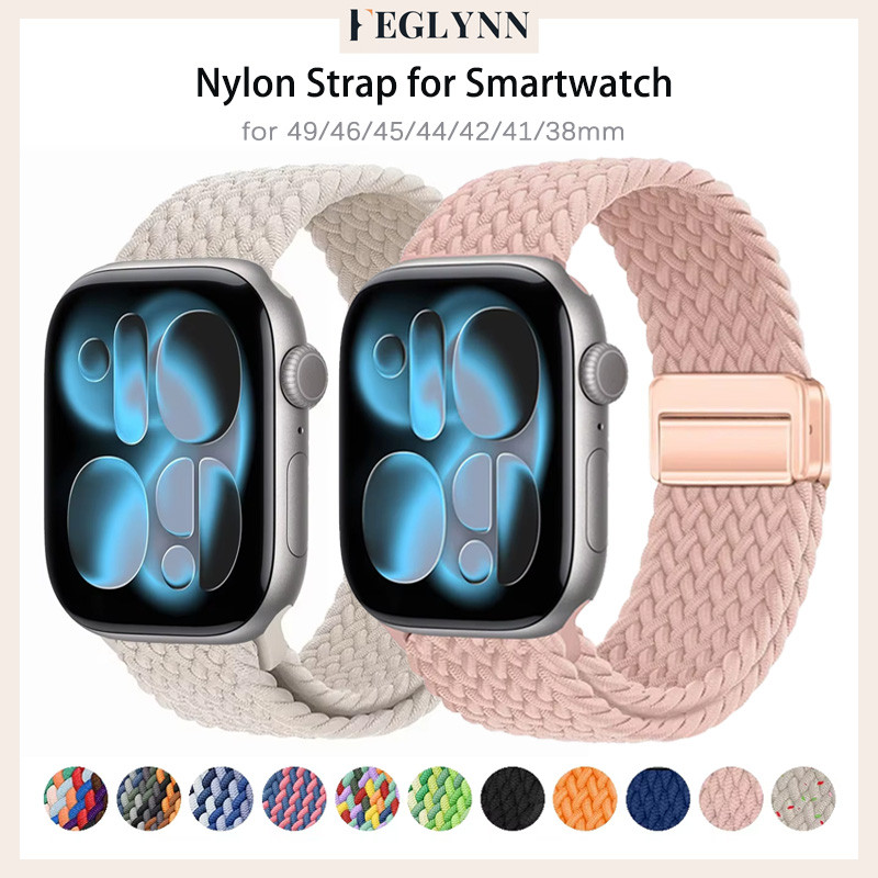 อุปกรณ์เสริมสายรัดไนลอนยืดหยุ่นและนุ่ม for สมาร์ทวัช Apple Watch Series 11 10 9 8 7 IWatch Ultra 3 2 49/46/45/44/42 มม.