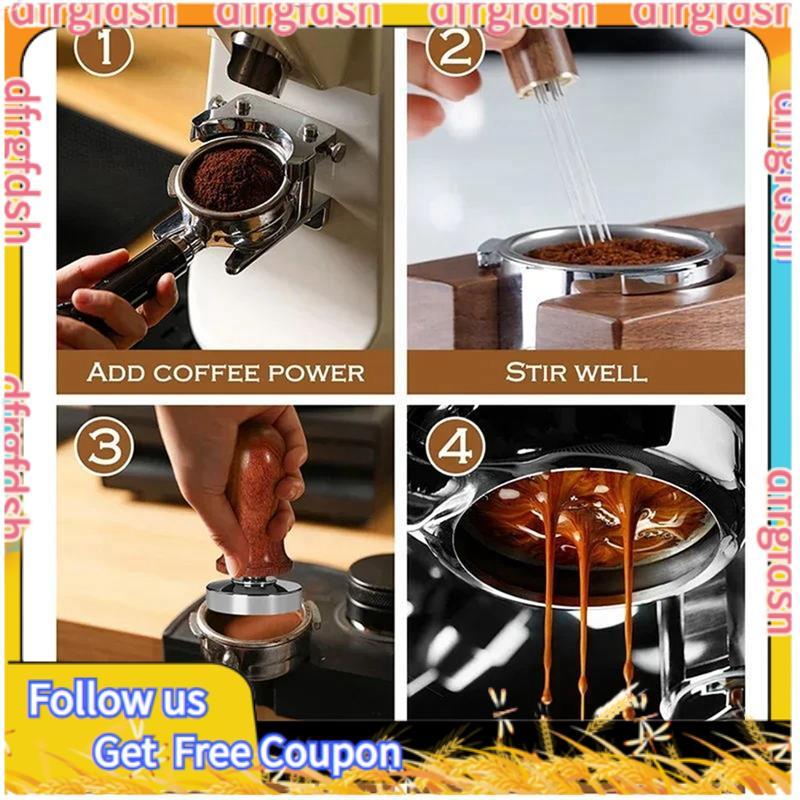 D&FCoffee Tamper 51mm ชุด Espresso Tamper 51 มม.กาแฟ Tamper 51 พร้อมฤดูใบไม้ผลิ