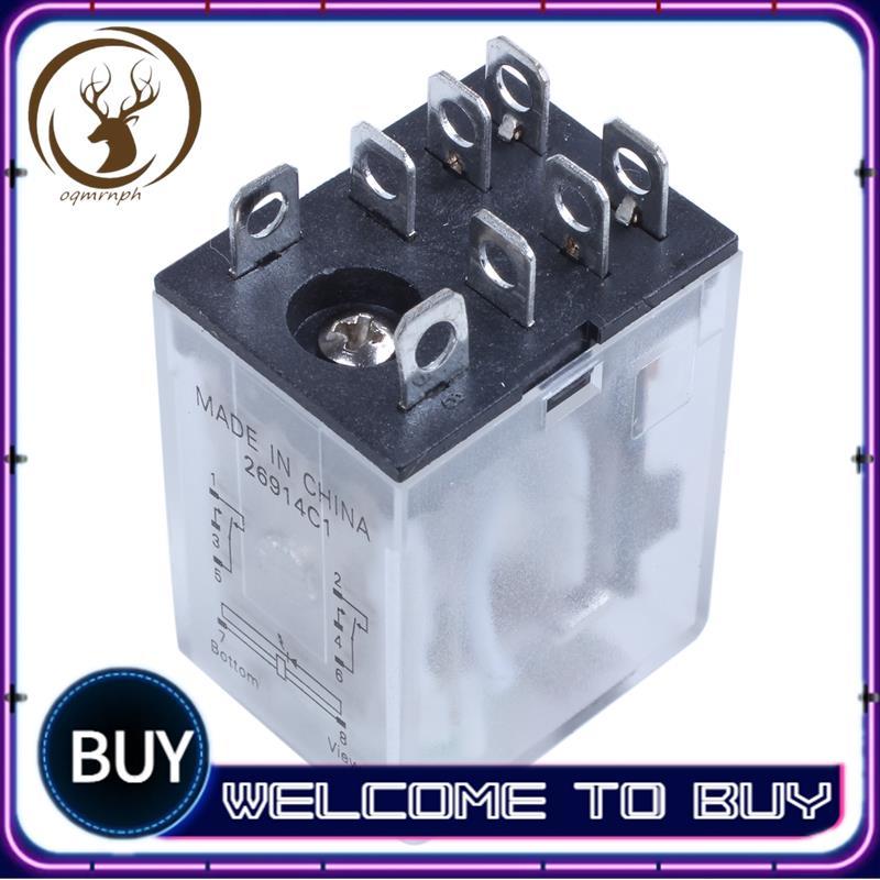 JQX-13F LY2 DC 12V คอยล์ 8-Pin DPDT สีเขียว LED รีเลย์แม่เหล็กไฟฟ้า