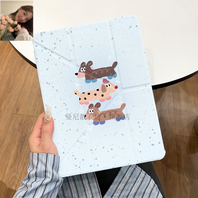 ใหม่ Blue Iceland Puppy พิมพ์ Apple iPad10 เคสแท็บเล็ต Air6 เคสป้องกัน Pro2024 Air5/4 เคส iPad เคส A