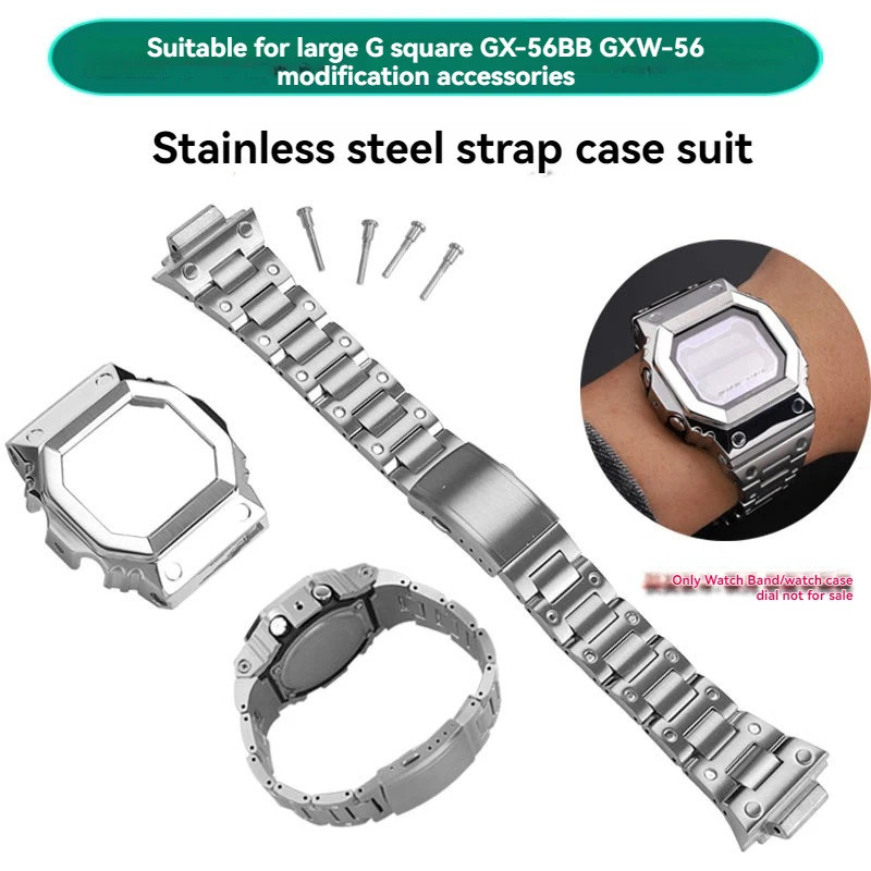 สําหรับ Casio G-shock Gx-56bb Gxw-56 Gx56bb Gxw56 ดัดแปลงสายนาฬิกาโลหะสร้อยข้อมือสแตนเลสผู้ชาย Mod K