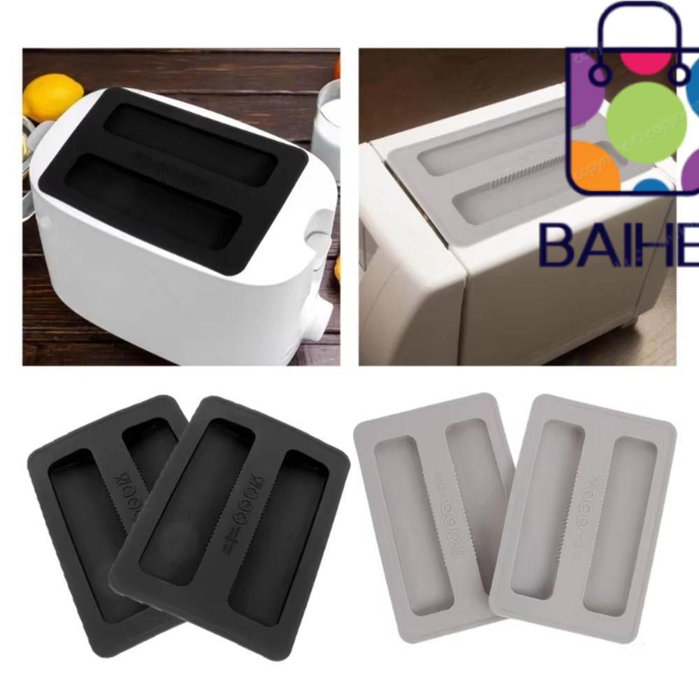 อาหารเช้า BAIHEE|ฝาครอบฝาครอบกันฝุ่นเครื่องปิ้งขนมปังกันฝุ่นสากลซิลิโคนแบบพกพาเครื่องปิ้งขนมปังนุ่มฝาด้านบนปกป้องเครื่องครัวฝุ่นสาด บั๊กส์