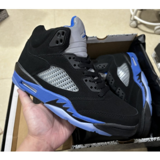 Air Jordan 5 Black Blue Matching