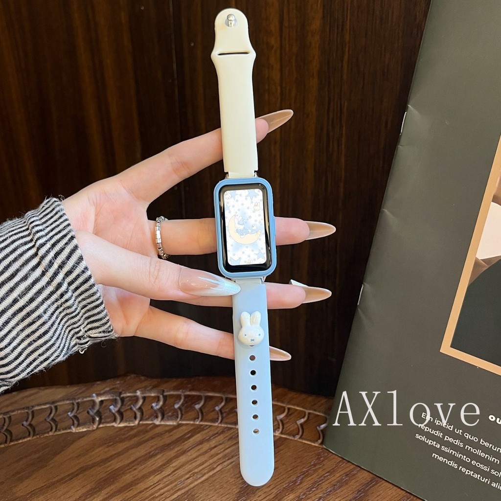 สายรัดซิลิโคนสําหรับ Huawei Band 10 9 8 7 6 อุปกรณ์เสริมสร้อยข้อมือกีฬาสําหรับ Huawei Watch Fit 3 4/4pro สายรัดข้อมือ - รูปที่ 5