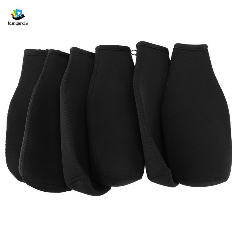 kimgarcia 6 แพ็คขวดเบียร์ Cooler Sleeves Keep Drink Cold Zip-Up Neoprene ฉนวนแขนสีดํา