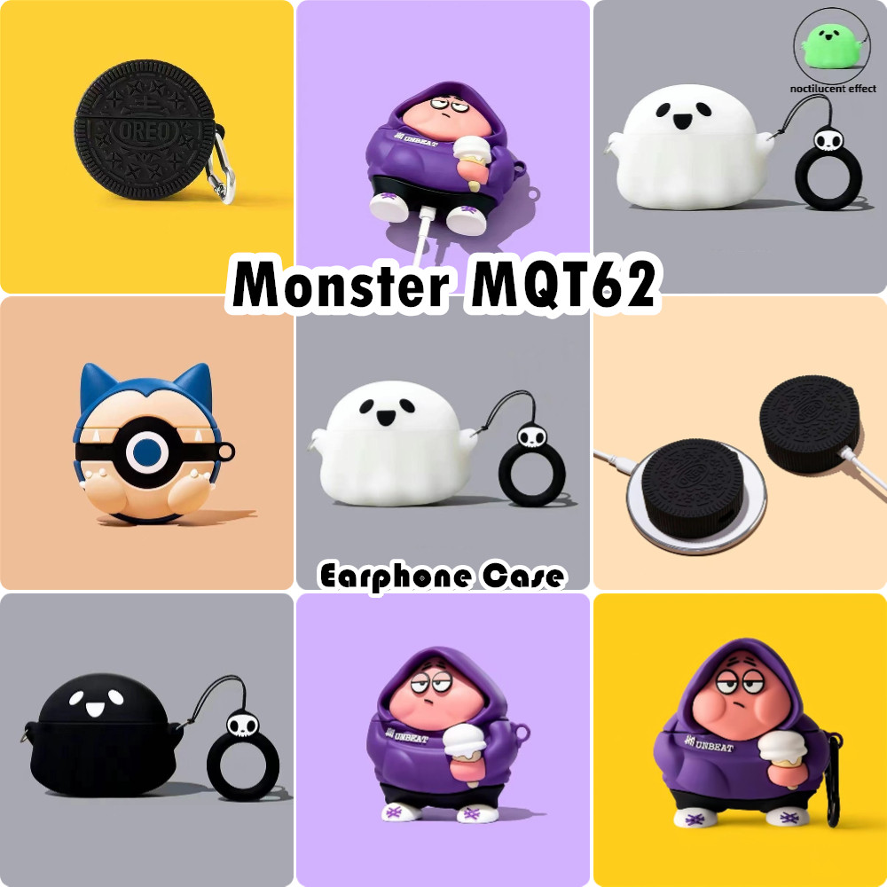 【Case Home】นําไปใช้กับ Monster XKT26 เคส Case เคสหูฟัง สไตล์การ์ตูนตลก ซิลิโคนนุ่ม เคส เคสหูฟัง