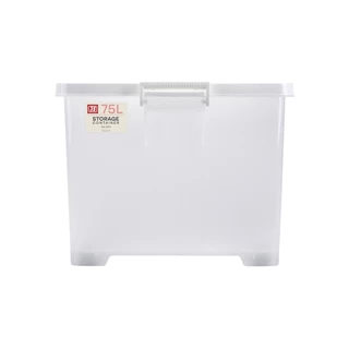 GlobalHouse JCJ กล่องสี่เหลี่ยมมีล้อ 75 ลิตร รุ่น 5114 ขนาด 48.5x67x36 ซม. สีใส