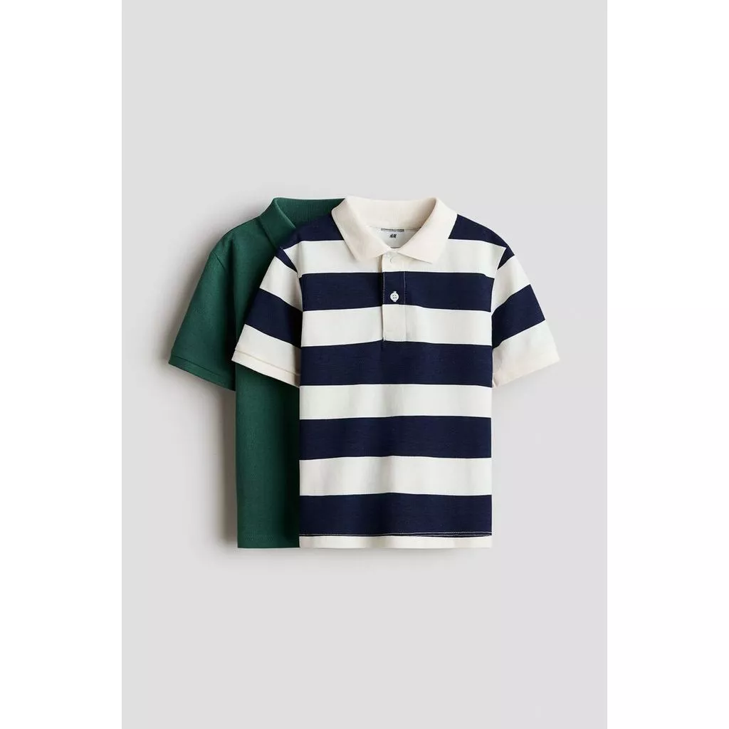 H&M(เอชแอนด์เอ็ม) เสื้อโปโลผ้าคอตตอนปิเก้ 2 ตัว เด็กชาย 1324535_4