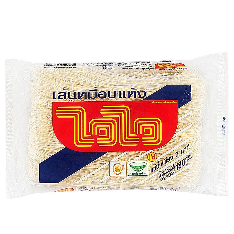 ไวไวเส้นหมี่อบแห้ง 180กรัม Wai Wai Rice Vermicelli 180g. [หมายเลขบาร์โค้ด 8850100206039 ]