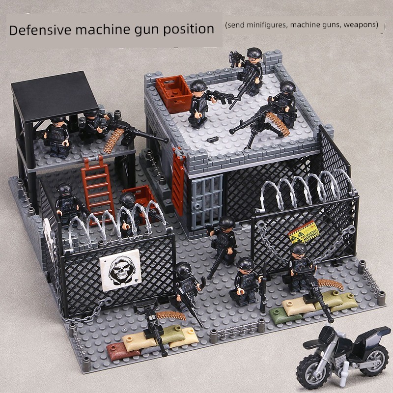 ลโก้ทหาร เลโก้นาโน เหมาะสําหรับเลโก้บล็อกตัวต่อฐานทหาร SWAT กองกําลังพิเศษ Minifigures Lookout นกหวีดทาวเวอร์ฉากประกอบเด็กชายของตัวเอง