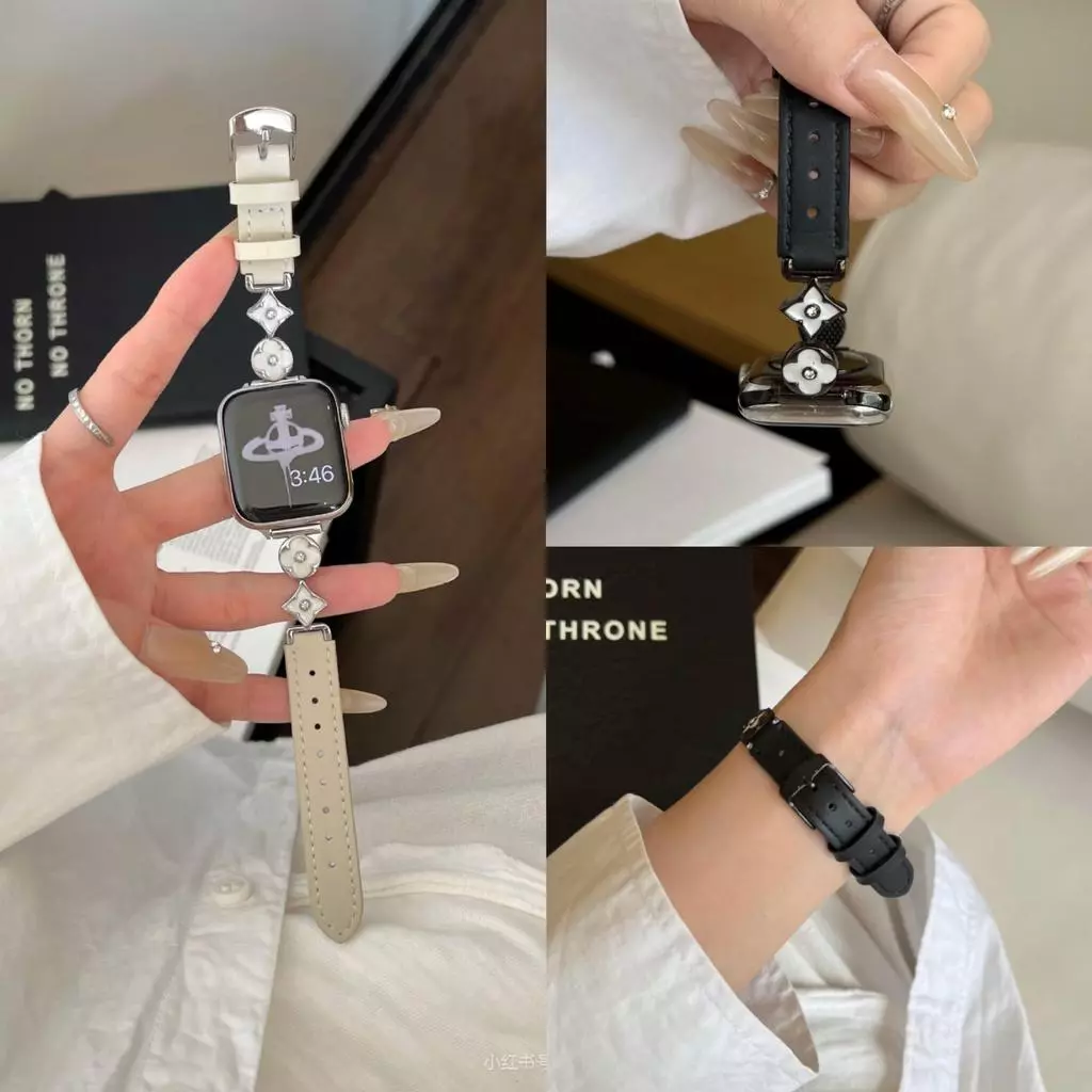 สายนาฬิกา สายหนัง บางเฉียบและหรูหรา ดีไซน์สวยอะไหล่หลุย สำหรับ AppleWatch SmartWatch มีหลายสี/ขนาด พร้อมส่งในไทย