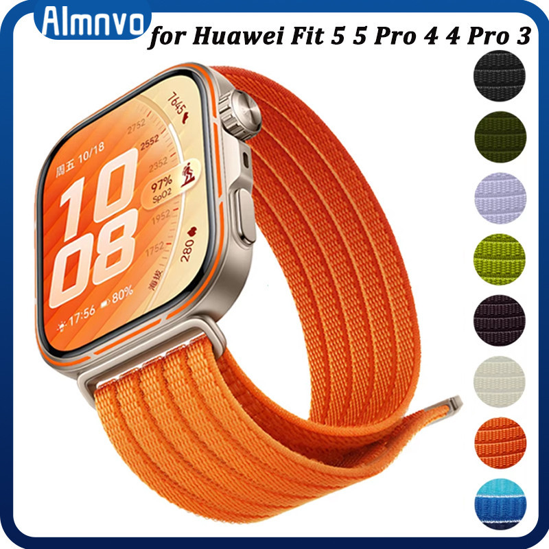 สายรัดไนลอนหลอกสำหรับนาฬิกา for Smartwatch Huawei Fit 5/5 Pro / 4/4 Pro / 3 สายรัดข้อมือสายรัดข้อมือเปลี่ยนสายรัดข้อมือ