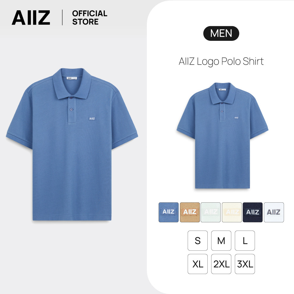 AIIZ (ATZ) - เสื้อโปโลสีพื้น AIIZ ปักโลโก้ AIIZ Men เสื้อโปโลโลโก้ AIIZ